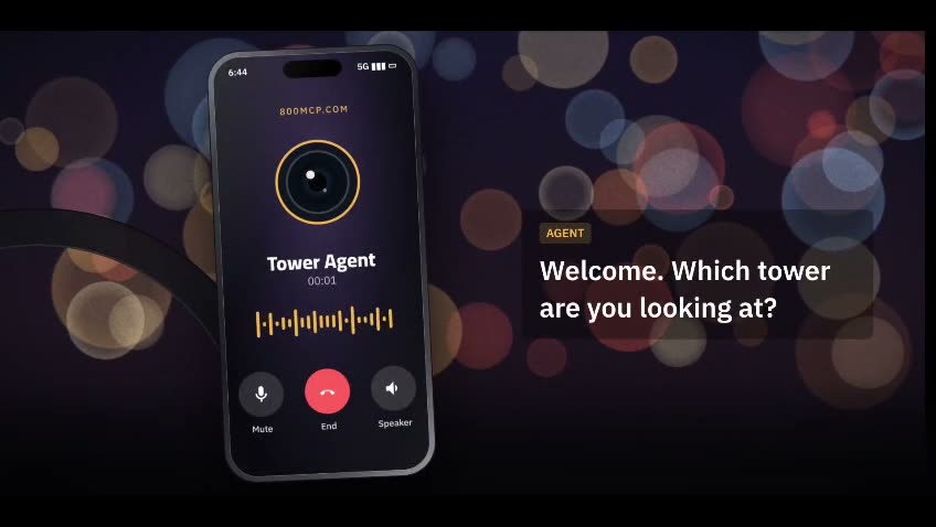 The call on a phone: the assistant asks which tower you are looking at.