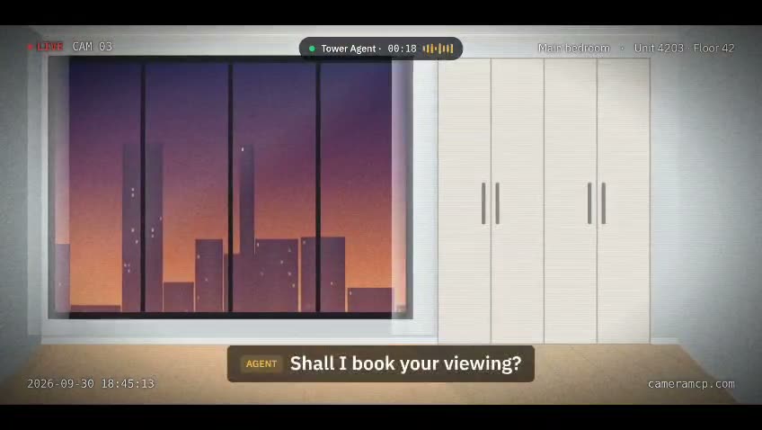The assistant asks whether to book your viewing.